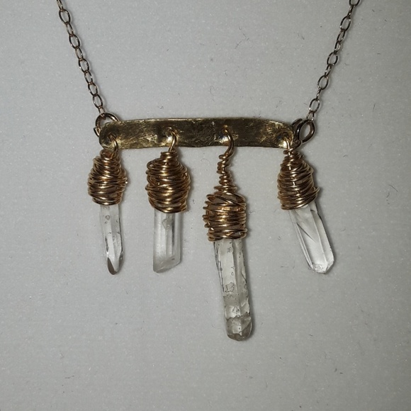 New  Crystal Dreamin' Windchime Statement Necklace - Picture 3 of 3